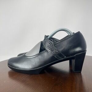 Naot Luma Women's Mary Jane‎ Shoes 40 / 9 Black Leather Pump Block Heel Casual
